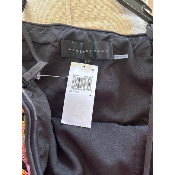 Endless Rose Women's Floral Sequin Sleeveless Mini Dress Size L - Picture 7 of 13